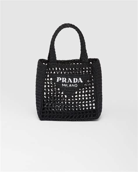 raffia prada tote|Prada small raffia tote bag.